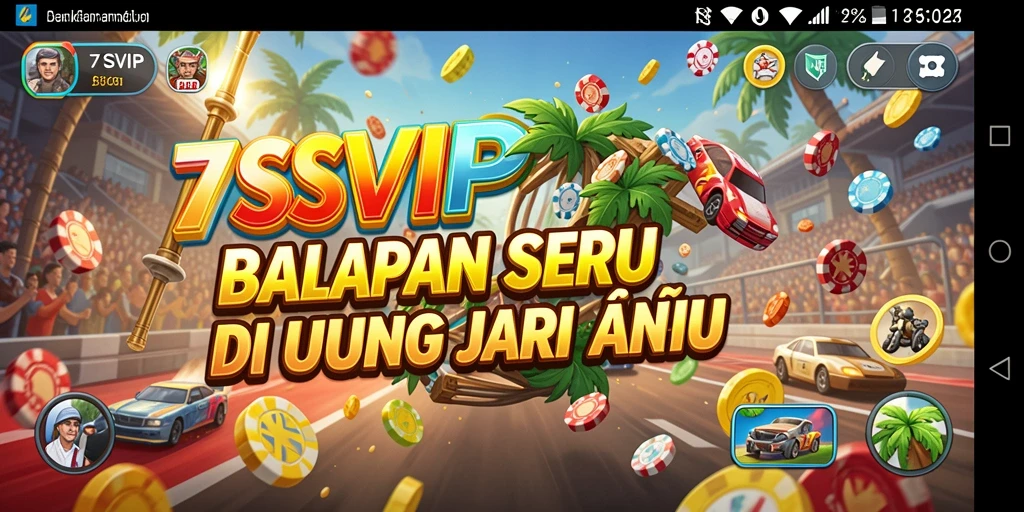 Gameplay seru dari 7SVIP yang menampilkan aksi balapan menegangkan.