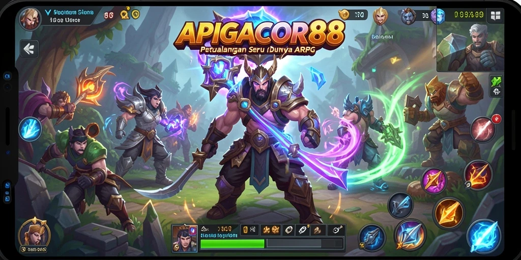 Screenshot menunjukkan aksi pertarungan seru dalam APIGACOR88.