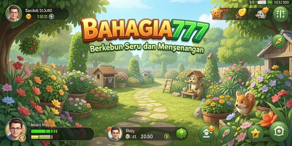 Tampilan permainan berkebun yang menarik dan interaktif.