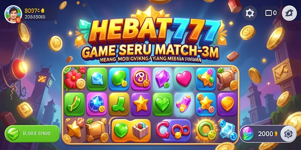 Tampilan menarik gameplay HEBAT777 yang penuh tantangan Match-3.