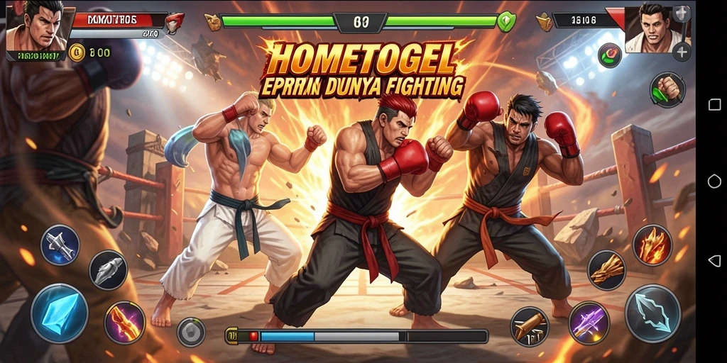 Gameplay mendebarkan dalam pertarungan HOMETOGEL.