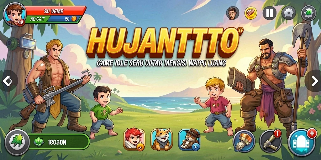 Tampilan gameplay yang menarik dan penuh warna dari HUJANTOTO.