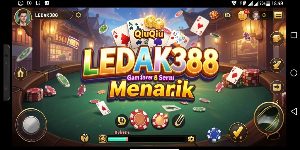 Screenshot gameplay QiuQiu LEDAK388 menampilkan suasana permainan yang seru.