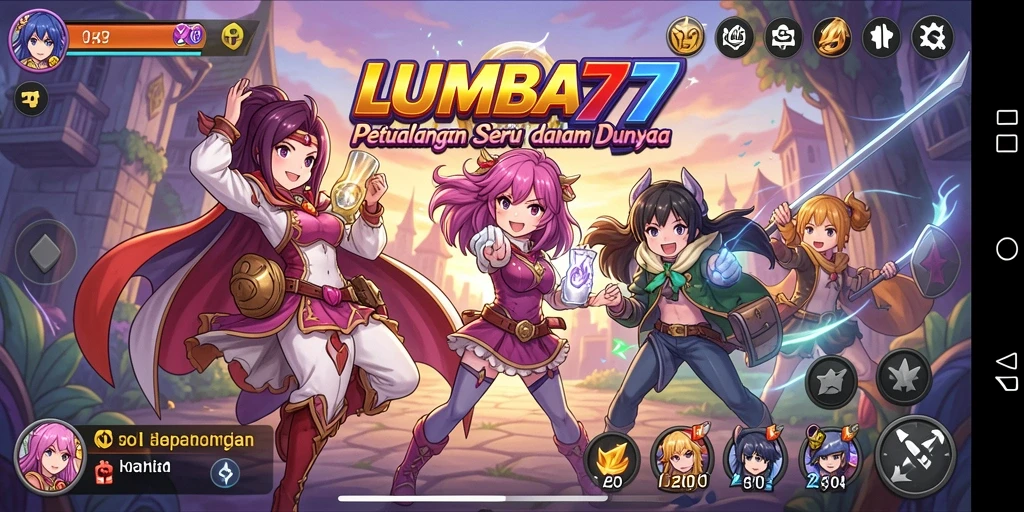 Screenshot gameplay <strong>LUMBA77</strong> menampilkan pertarungan seru dengan karakter anime.