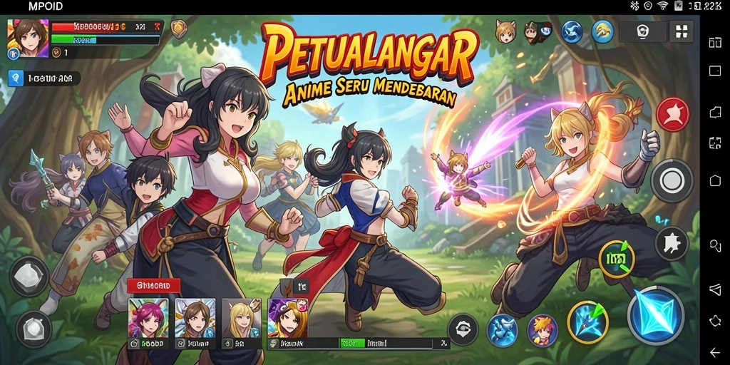 Gameplay MPOID yang seru dengan karakter Anime ikonik.