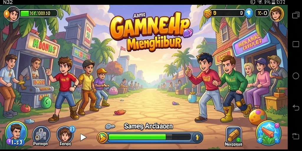 Screenshot gameplay N32 yang menunjukkan aksi seru saat bermain Arcade.
