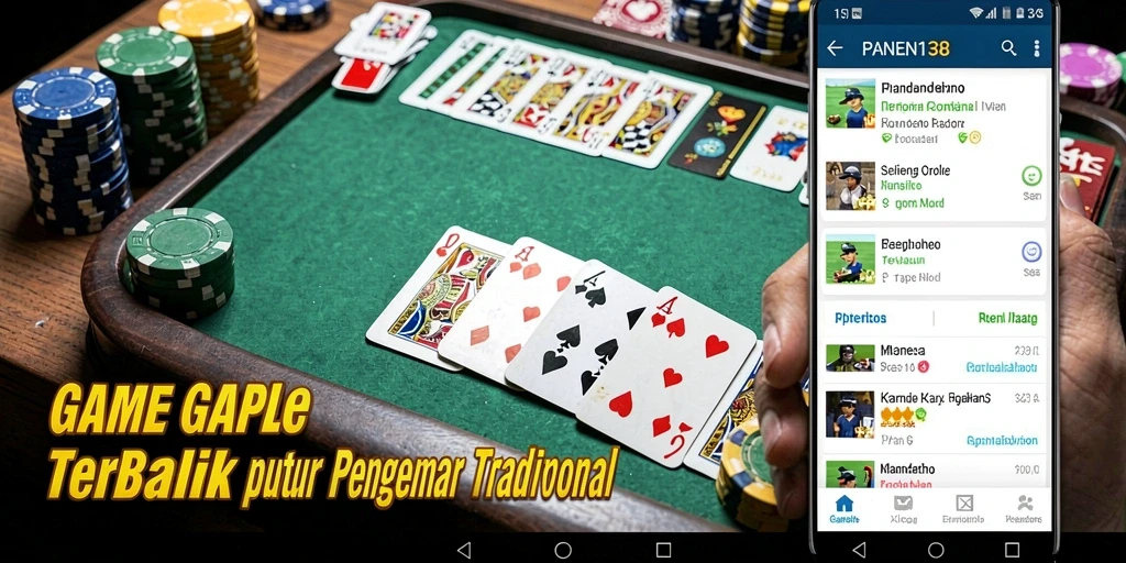 Tampilan menarik dari gameplay Gaple dalam PANEN138.