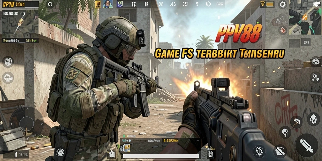 Screenshot gameplay PPV88 dengan aksi tembak-menembak yang intens.