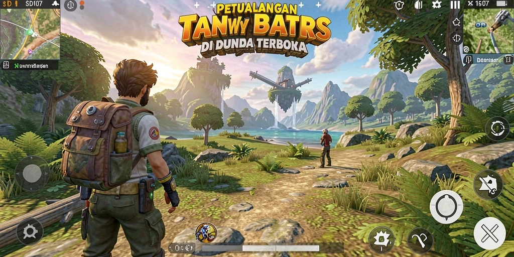 Screenshot gameplay SD107 dengan eksplorasi dunia terbuka yang menarik.