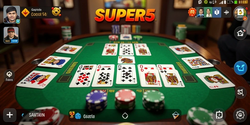 Screenshot gameplay <strong>SUPER5</strong> dengan suasana seru bermain Gaple.