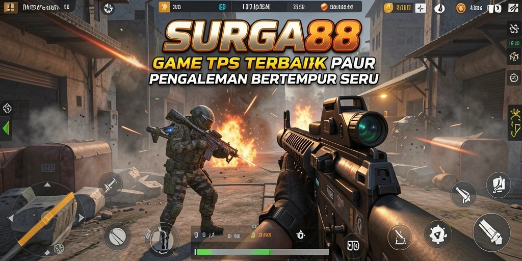 Tampilan dinamis gameplay SURGA88 saat aksi pertempuran.